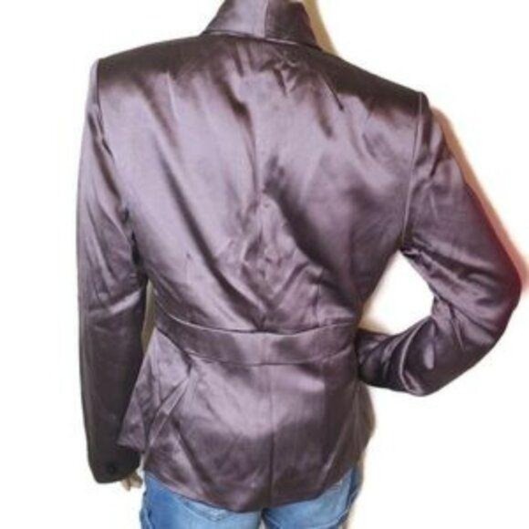 Kay Unger New York Silk Blazer jacket Size 8 Mauve lavender purple shiney sheen - Picture 9 of 12